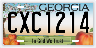 GA license plate CXC1214