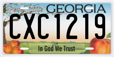 GA license plate CXC1219