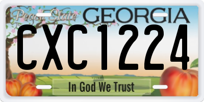 GA license plate CXC1224
