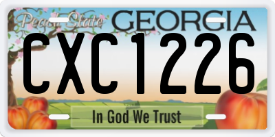 GA license plate CXC1226