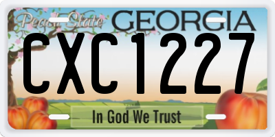 GA license plate CXC1227