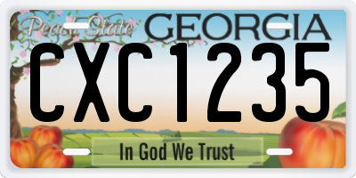 GA license plate CXC1235