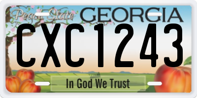 GA license plate CXC1243
