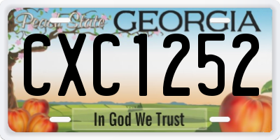 GA license plate CXC1252
