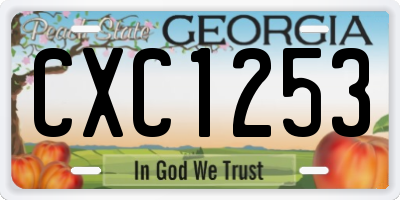 GA license plate CXC1253