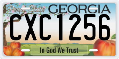 GA license plate CXC1256