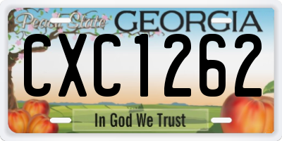 GA license plate CXC1262