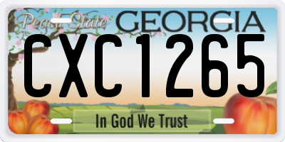GA license plate CXC1265
