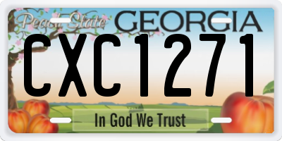 GA license plate CXC1271