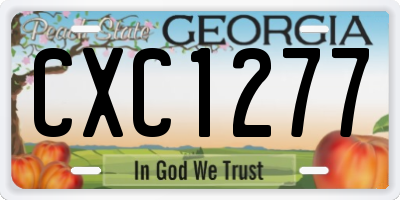 GA license plate CXC1277