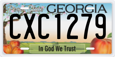 GA license plate CXC1279