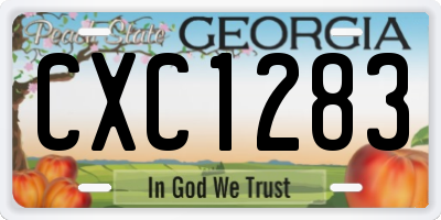 GA license plate CXC1283