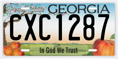 GA license plate CXC1287
