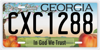GA license plate CXC1288