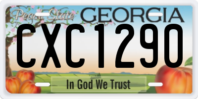GA license plate CXC1290