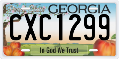 GA license plate CXC1299