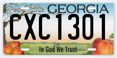 GA license plate CXC1301