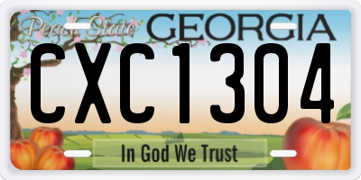 GA license plate CXC1304