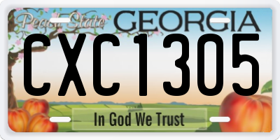 GA license plate CXC1305
