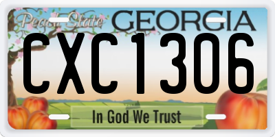 GA license plate CXC1306