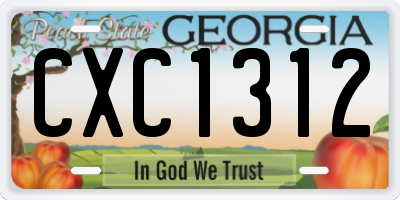 GA license plate CXC1312