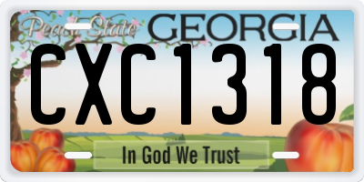 GA license plate CXC1318