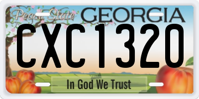 GA license plate CXC1320