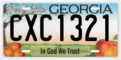 GA license plate CXC1321
