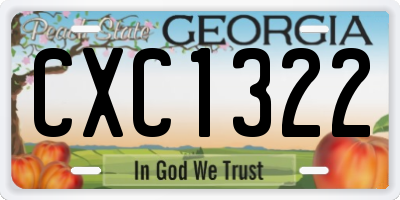 GA license plate CXC1322