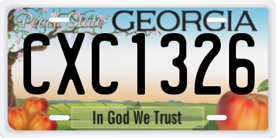 GA license plate CXC1326