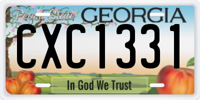 GA license plate CXC1331