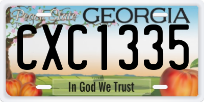 GA license plate CXC1335