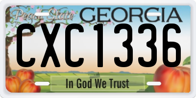 GA license plate CXC1336
