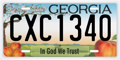 GA license plate CXC1340