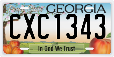 GA license plate CXC1343
