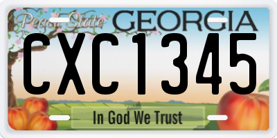 GA license plate CXC1345