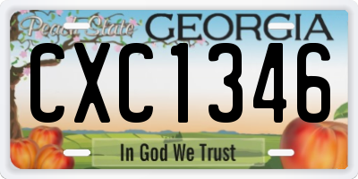GA license plate CXC1346