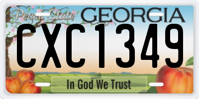 GA license plate CXC1349