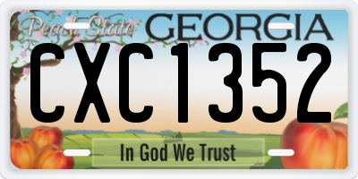 GA license plate CXC1352