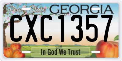 GA license plate CXC1357