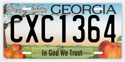 GA license plate CXC1364