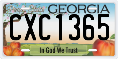 GA license plate CXC1365