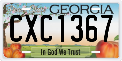 GA license plate CXC1367
