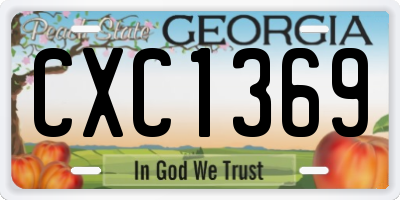GA license plate CXC1369