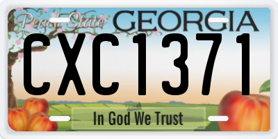 GA license plate CXC1371