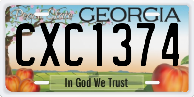 GA license plate CXC1374