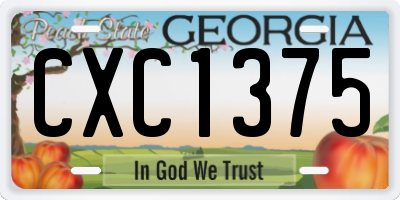 GA license plate CXC1375