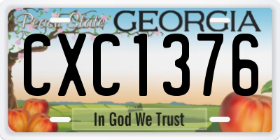 GA license plate CXC1376