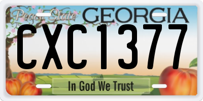 GA license plate CXC1377