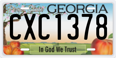 GA license plate CXC1378